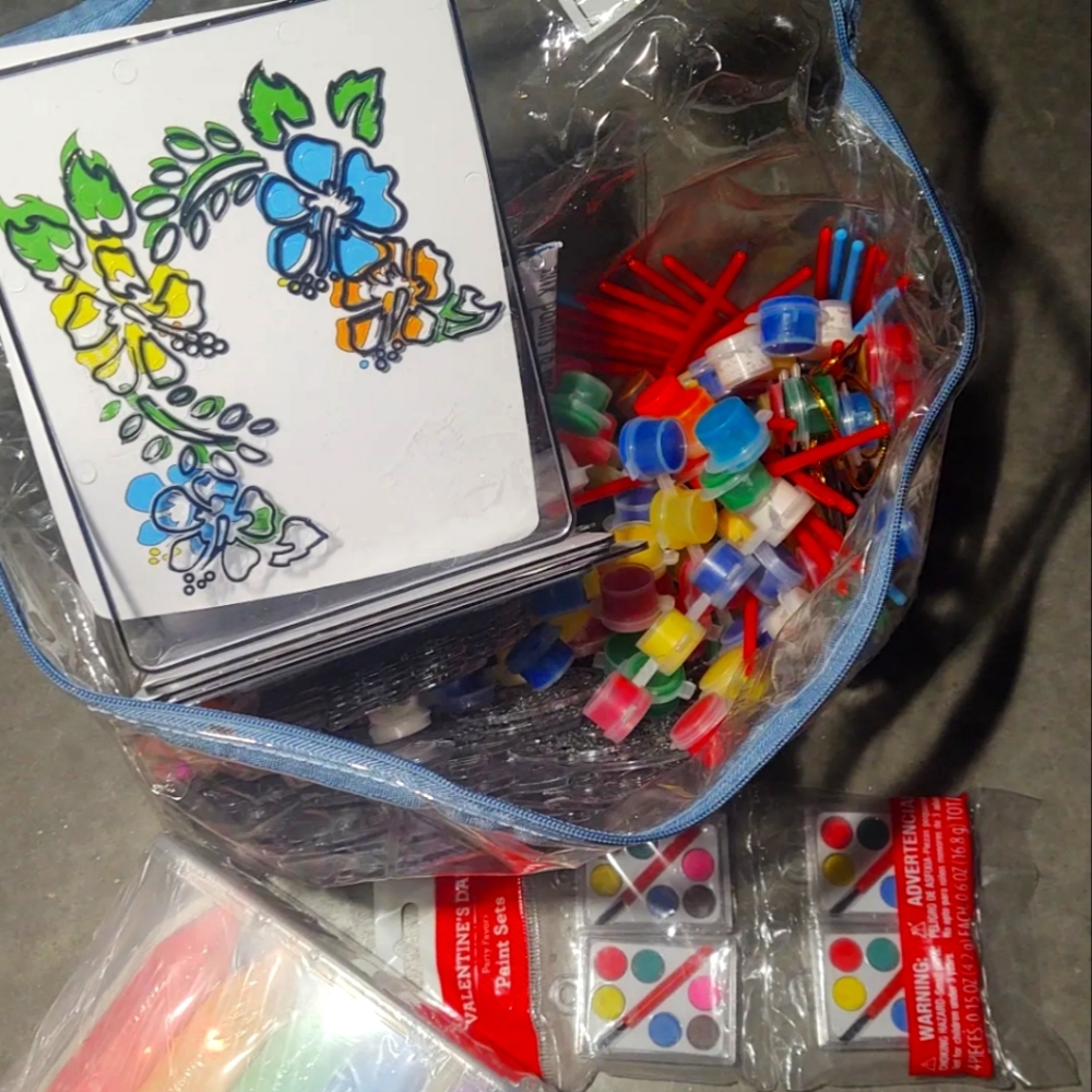 30 suncatcher painting kits mini watercolors chalk art class Sunday school kids